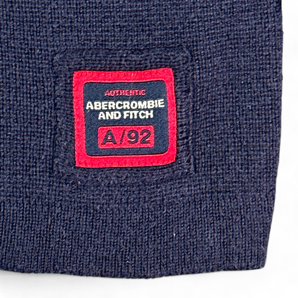 Vintage Abercrombie & Fitch Sweater Adult MEDIUM Blue Red Y2K Preppy Two Tone - Picture 5 of 7